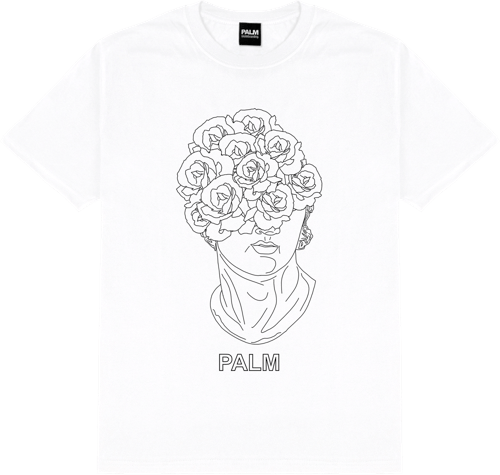 Palm Skateboarding White Rose Brain Tee