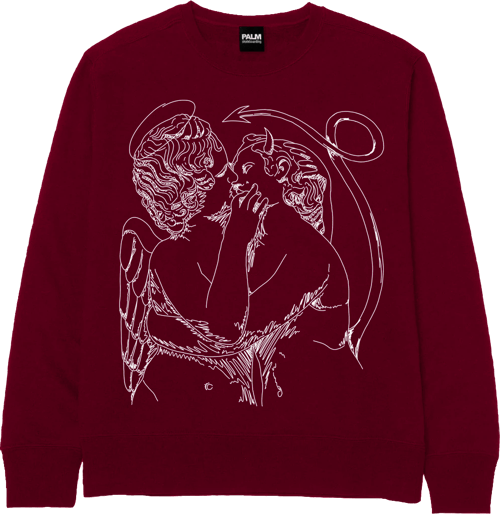 Palm Skateboarding Burgundy Love is blind Sweatshirt